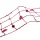 Papiergitter mit Holzperlen und Bl&auml;ttern - rot - 110 mm Breite - 3m - 98013 30