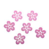 Filzbl&uuml;mchen mit Ornamenten rosa ca 5cm 4mm dick 1 VE 5 x 12 St&uuml;ck