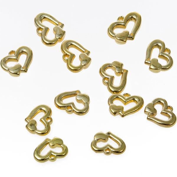 Mini-Herzen - zum Streuen oder Auff&auml;deln - Gold - 2,5 cm - 1 Beutel mit 12 St&uuml;ck - 97103 20