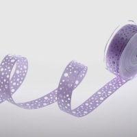 Satinlochband lavendel - 25 mm Breite auf 20 m Rolle -...