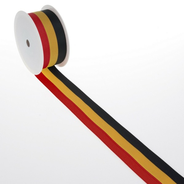 Nationalband &quot;Belgien&quot; - schwarz, gelb, rot - 40 mm x 25 m - 2436 40 B