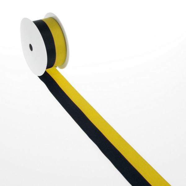 Vereinsband - schwarz, gelb - 25 mm x 25 m - 2436 25 43