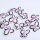 Streudeko Organzaschmetterlinge in wei&szlig; mit schwarzem Rand und Dekosteinchen in Pink - 3,5 cm - 1 VE = 3 Bags &agrave; 12 St&uuml;ck - 91083 85
