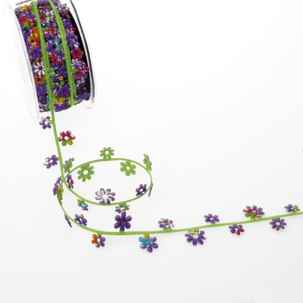 Colorful Flower Garland - lila - 32mm - 10m - 90134 40