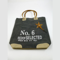 Cotton Canvas Tasche - Shopping bag - shopper - grau - 42...