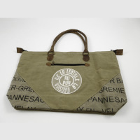 Cotton Canvas Tasche - Shopping bag - shopper - beige mit...