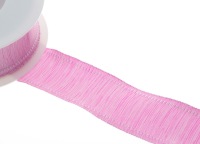2-farbig gewebtes Band mit Drahtkante Pink - Wei&szlig; -...