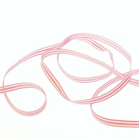 Streifenband mit Webkante Rosa - Wei&szlig; - 5mm - 20m -...