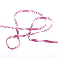 Streifenband mit Webkante Pink - Wei&szlig; - 5mm - 20m -...