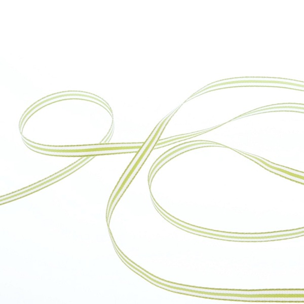 Streifenband mit Webkante Gr&uuml;n - Wei&szlig; - 5mm - 20m - 23909-5-20-22