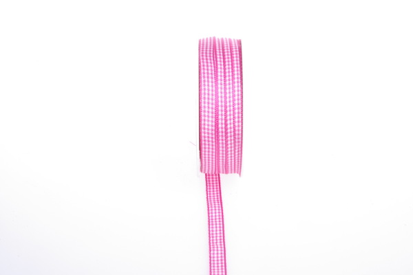 Vichykaroband - pink-wei&szlig; - 10 mm - Rolle 50 m - 7700 47-R 010