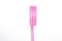 Vichykaroband - pink-wei&szlig; - 10 mm - Rolle 50 m -...