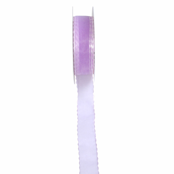 Organzaband mit Wellenkante - col. 40 Lavendel - 25 mm breit - 25 m auf der Rolle - 92177-25-25-40