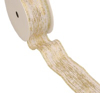 Cottonband mit Goldfoliendruck &quot;Streifen&quot;...