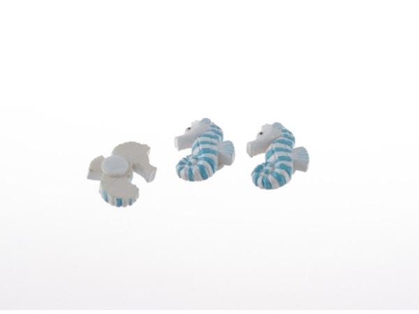 Seepferdchen hellblau-wei&szlig; mit Klebepunkt - 10 St&uuml;ck - 91046