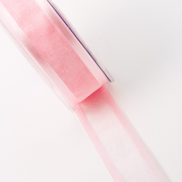 Organzaband mit Satinkante rosa - 25 mm Breite auf 25 m Rolle - 50025 301-R 025