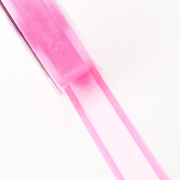 Organzaband mit Satinkante pink - 25 mm Breite auf 25 m Rolle - 50025 206-R 025