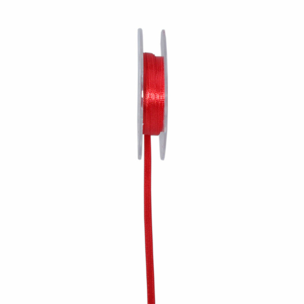 Satinband - Double Face - Schmal - Rot  - Schleifenband - Geschenkband - Dekoband - Satin - ca. 3 mm Breite - 10 m Länge - VE = 8 Rollen (SB) - 34003-3-10-30