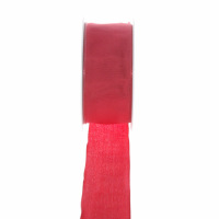 Taftband mit Drahtkante - Rot - breit - Geschenkband -...