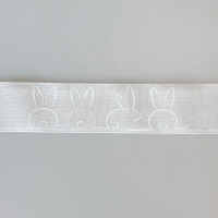 Dekoband - Osterband - &quot;Easter Bunny&quot; - 25mm - 25m - col. 01 cremewei&szlig; - 49007-25-25-01