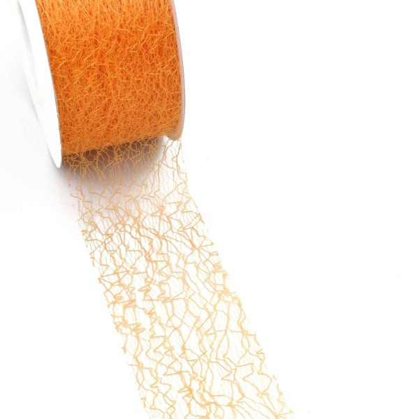 Spiderweb Dekoband - 5cm orange - Rolle 25m - 67 018-R 50